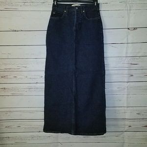 GAP lowrise Long dark denim skirt sz 0